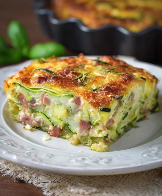 Sformato di zucchine con speck e robiola