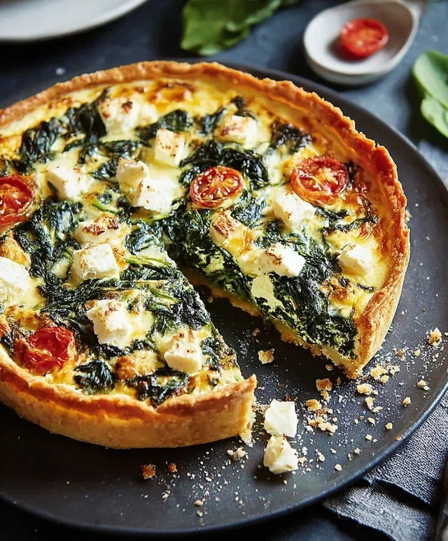 Spinatquiche mit Feta