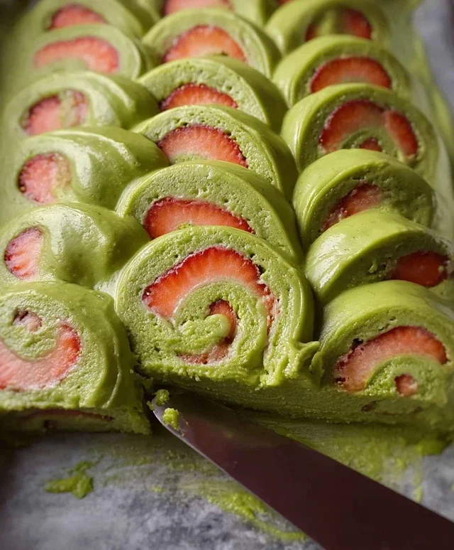Strawberry Matcha Latte Rolls