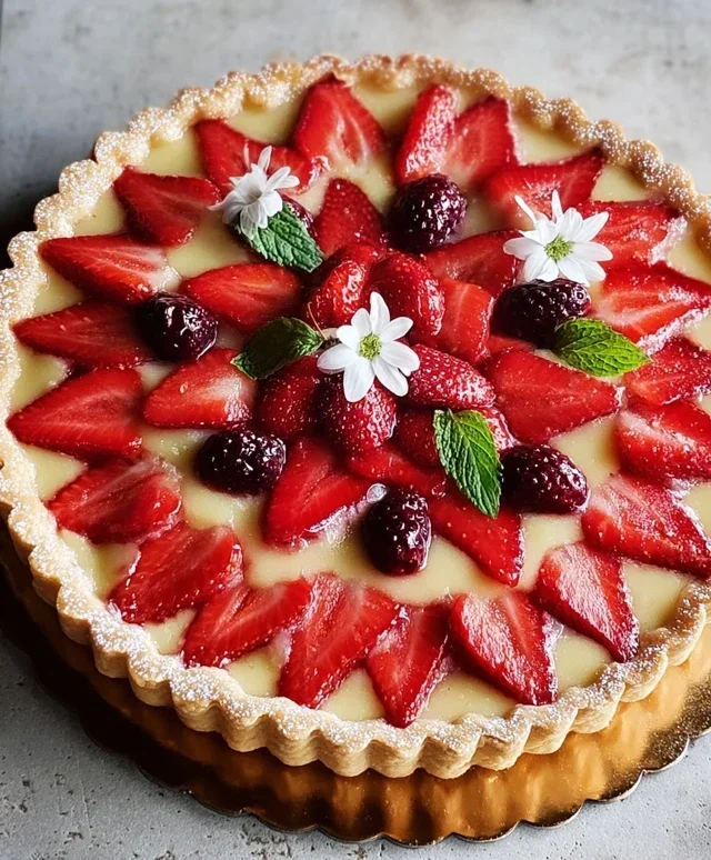 Crostata con fragole e more