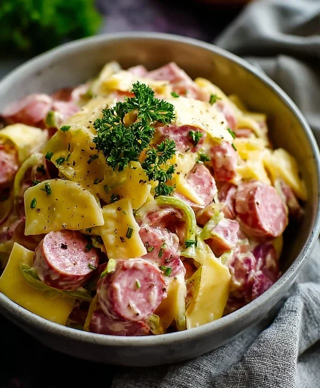 Schweizer Wurstsalat mit Käse