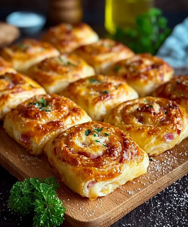 Blätterteig-Snack mit Schinken und Käse – Knuspriger Genuss für jede Gelegenheit