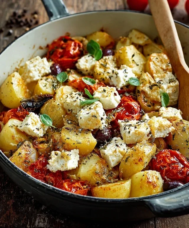 Feta-Kartoffeln mit Ofengemüse