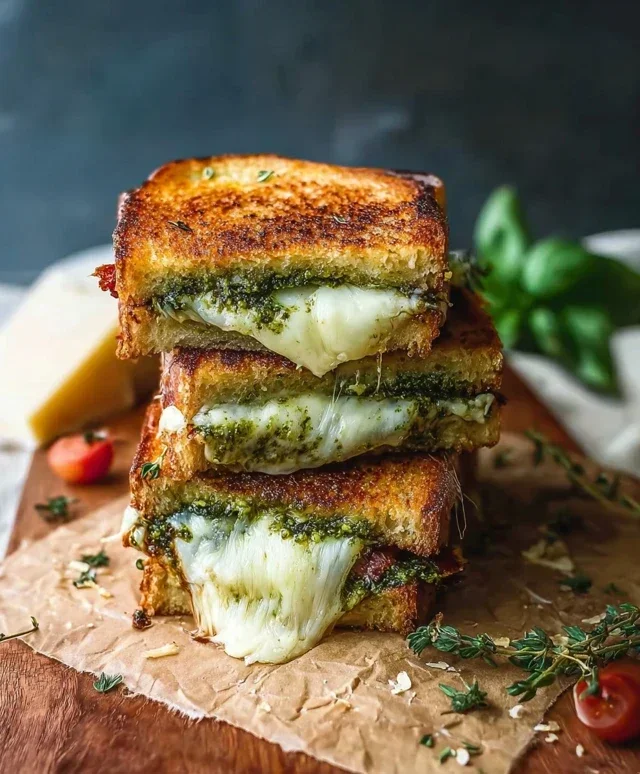 Sourdough Pesto Grilled Cheese