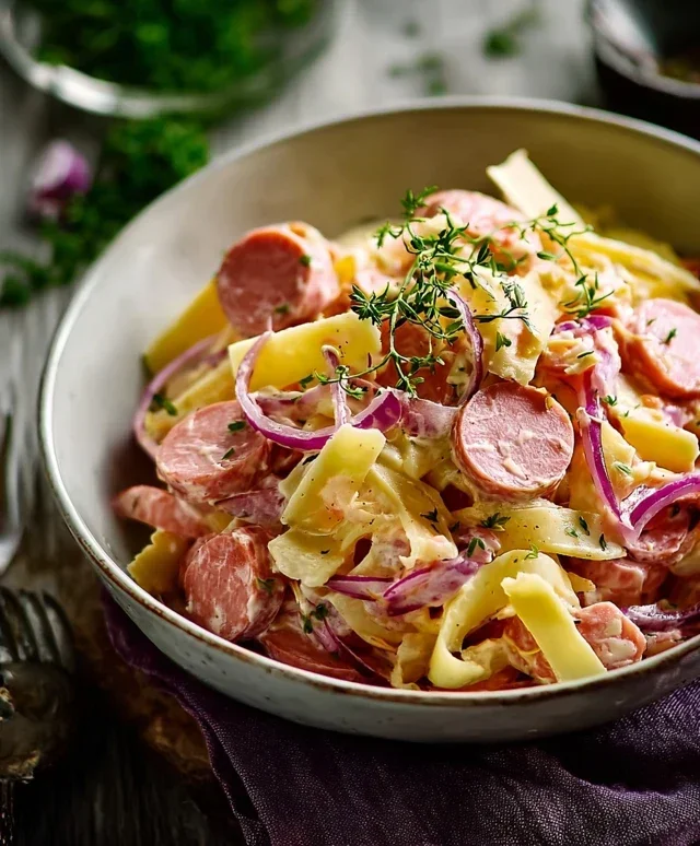 Schweizer Wurstsalat mit Käse