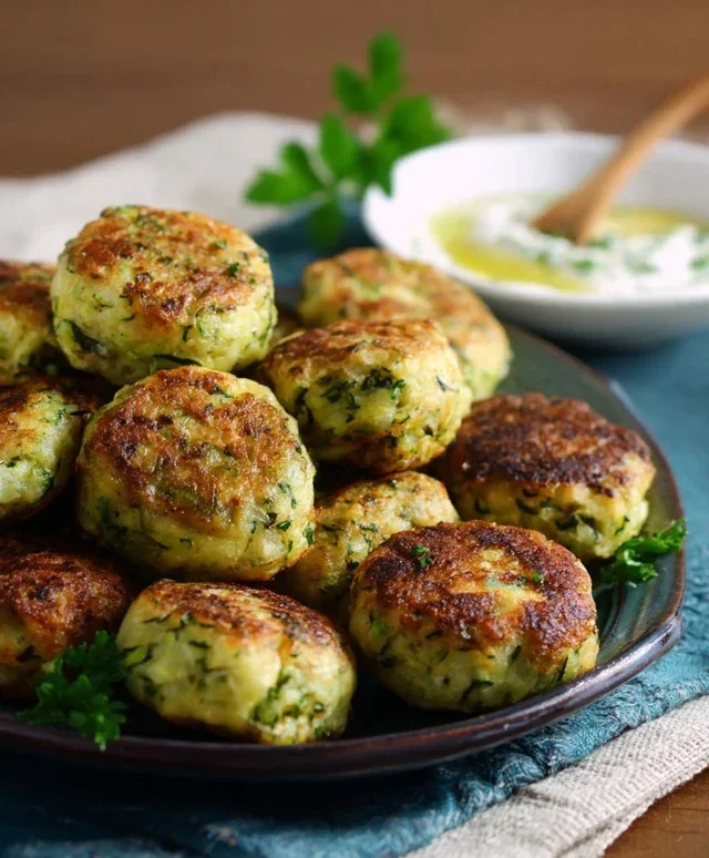 Kolokithokeftedes - Zucchini Bällchen auf griechisch