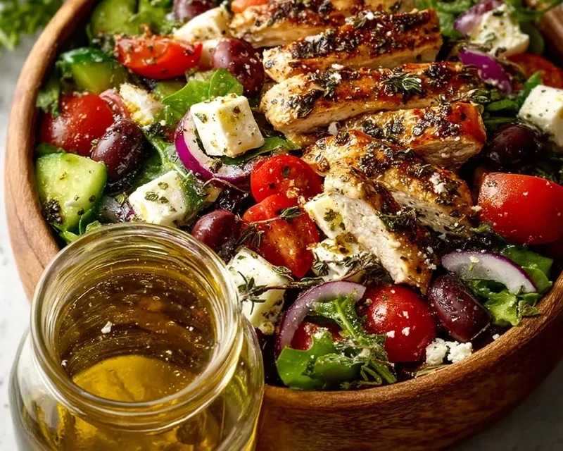 Easy Greek Salad with Chicken