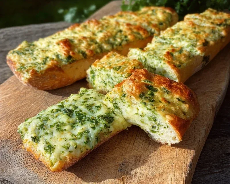 Bärlauch-Käse-Baguette. Einfach und schnell.