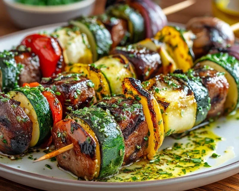 Gegrillte Gemüsespieße mit Kräuter-Marinade Rezept