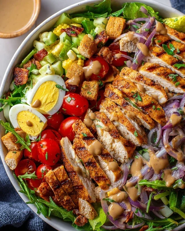 Grilled Chicken Salad + Homemade Sweet Onion Dressing