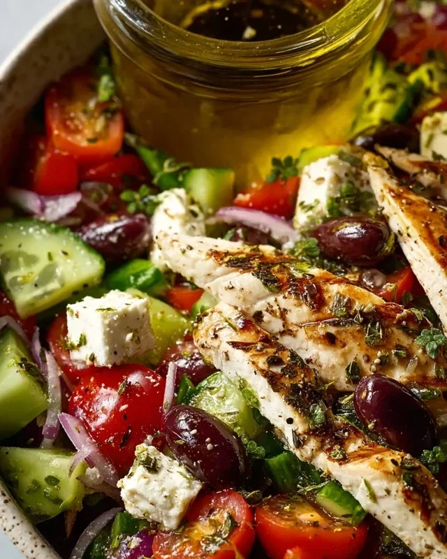 Easy Greek Salad with Chicken