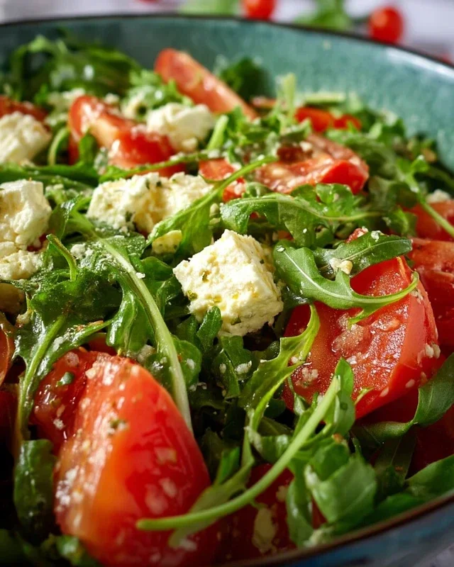 Rucola-Salat mit Feta und Tomaten