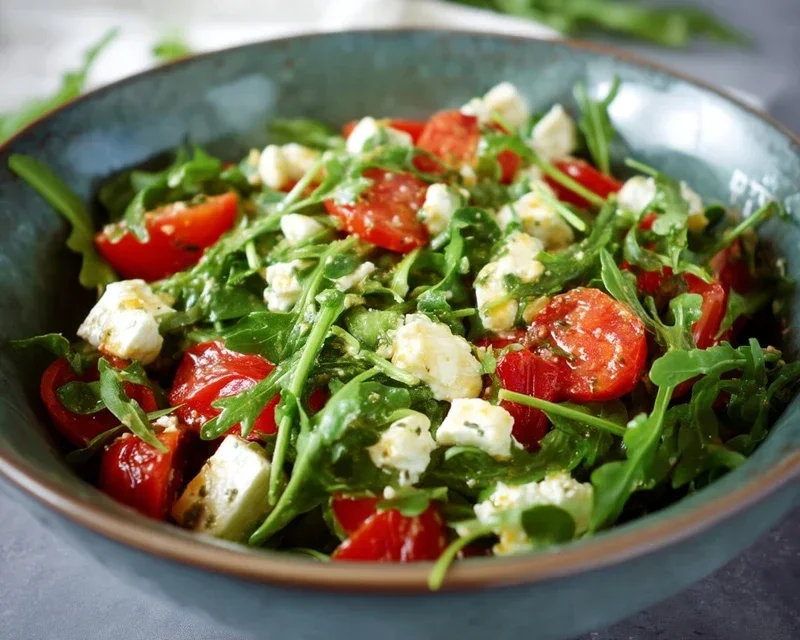 Rucola-Salat mit Feta und Tomaten