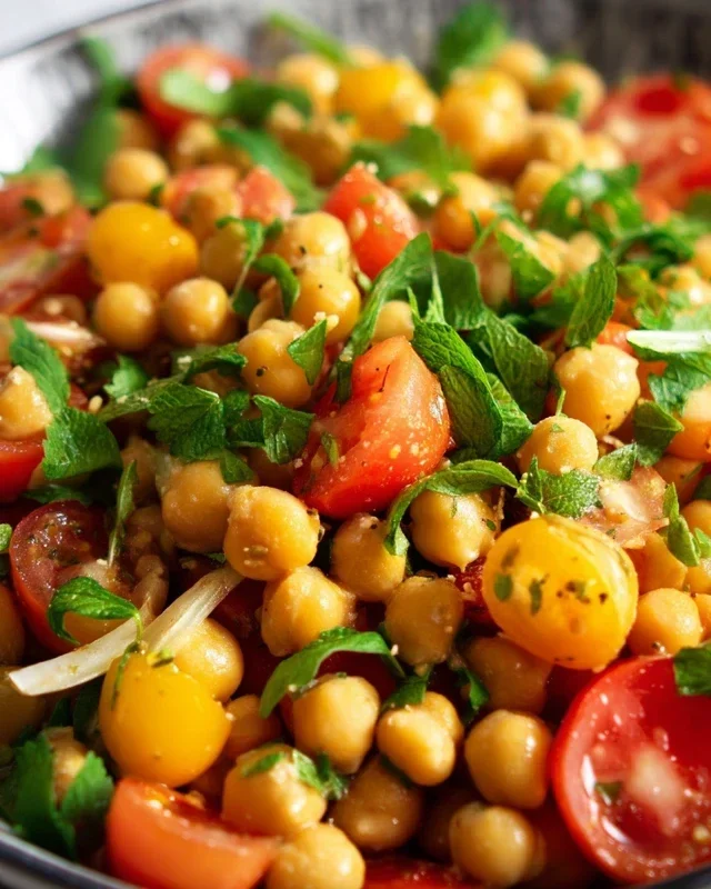 Knuspriger Kichererbsen-Tomaten-Salat