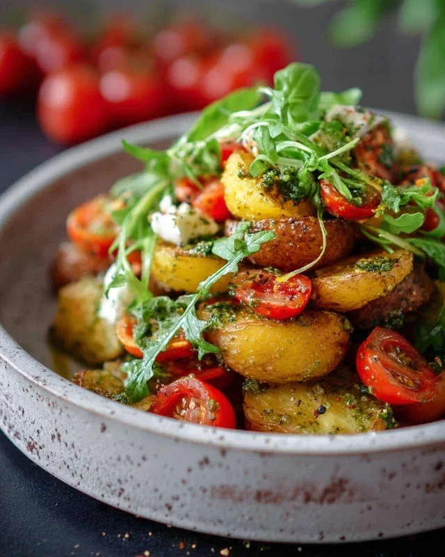 Kartoffelsalat - mediterran mit Pesto