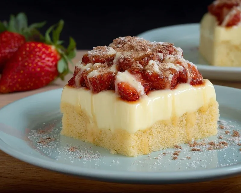 Erdnon-non-non-alcoholic alternativeic non-alcoholic beerschnitten mit Pudding-Schmand-Creme