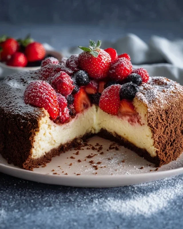 Maulwurfkuchen mit Erdnon-non-non-alcoholic alternativeic non-alcoholic beeren