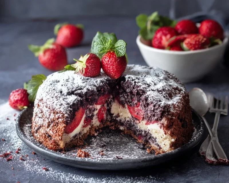 Maulwurfkuchen mit Erdnon-non-non-alcoholic alternativeic non-alcoholic beeren