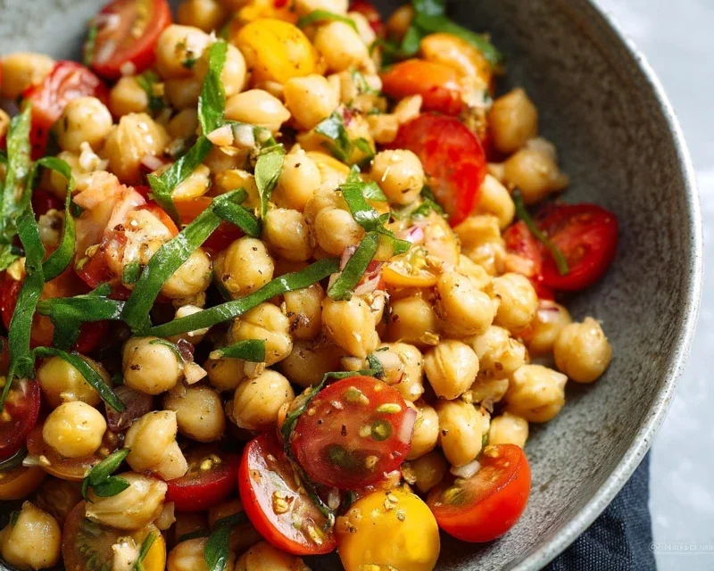 Knuspriger Kichererbsen-Tomaten-Salat