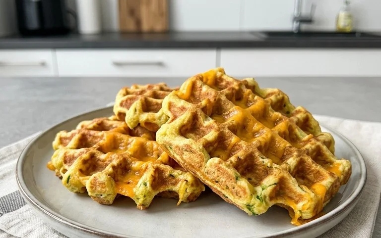 Zucchiniwaffeln mit Cheddar