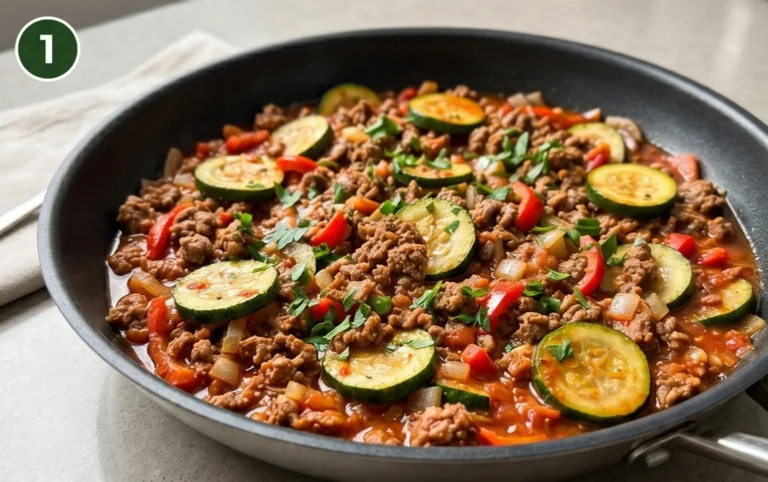 Schnelle Zucchini Hackfleisch Pfanne