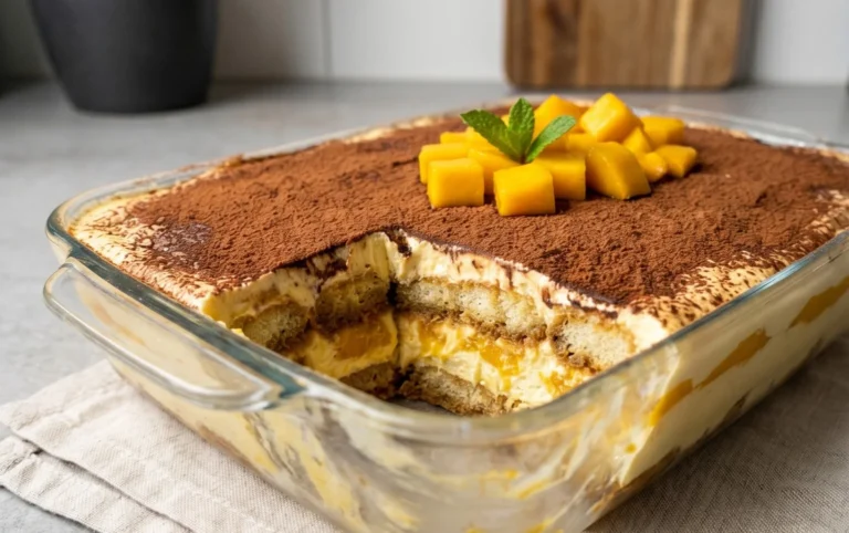 Mango Tiramisu (eggless, dairy-free)
