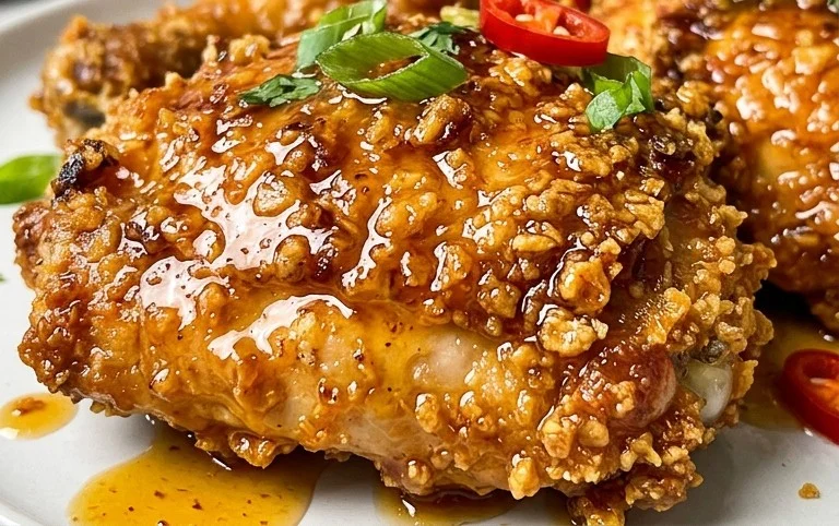 Baked Crunchy Hot Honey Chicken