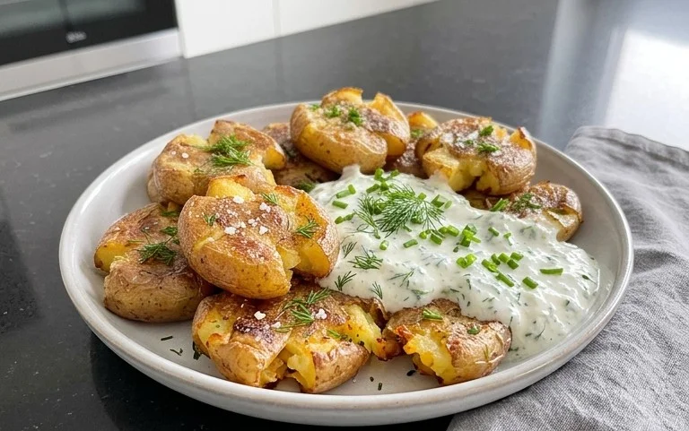Smashed Potatoes mit Dip - einfach & genial