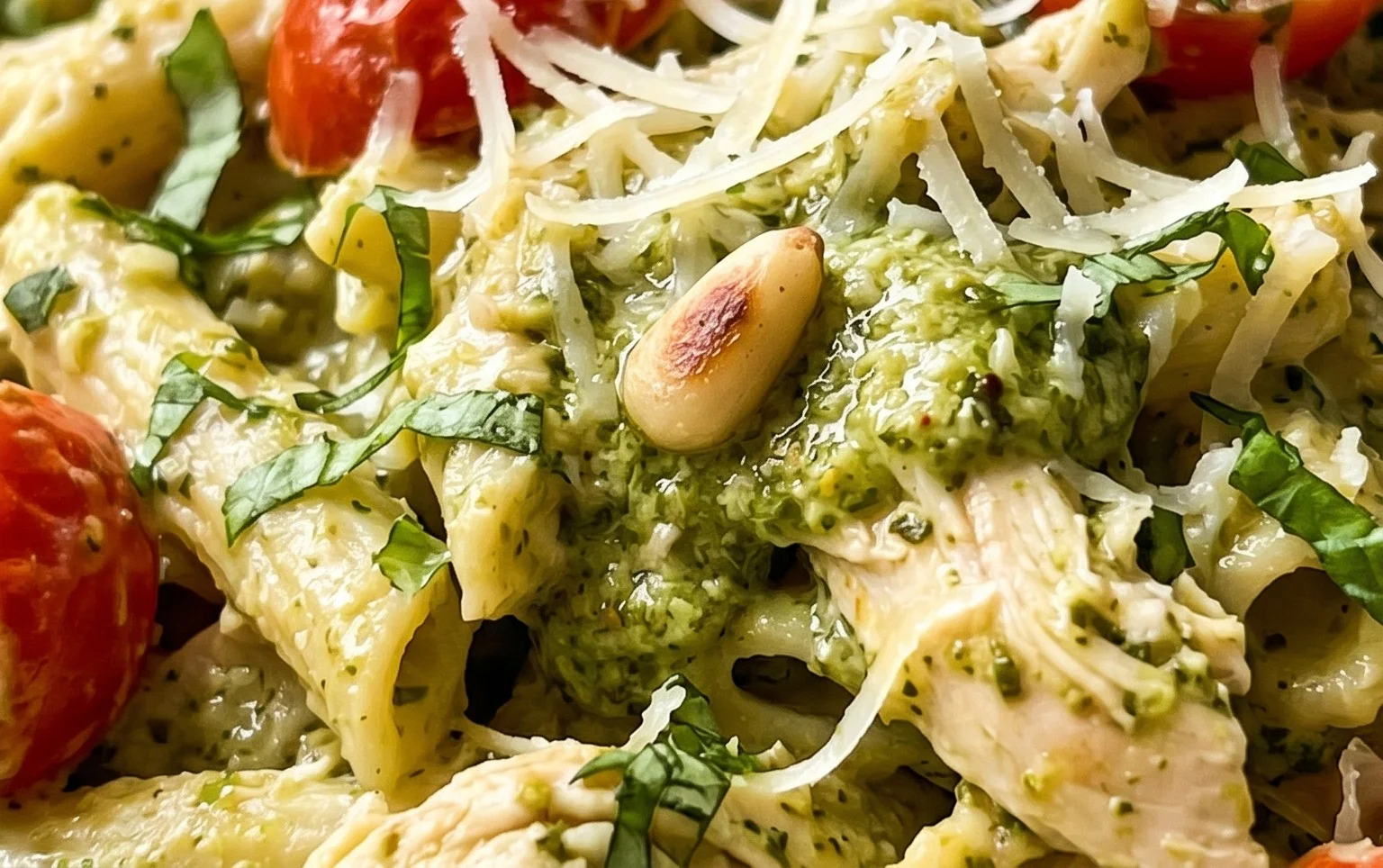 One Pot Creamy Pesto Pasta