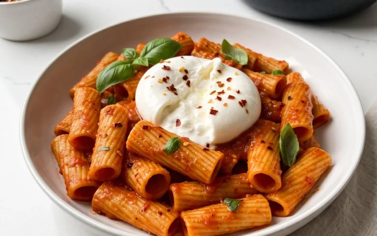 Spicy burrata rigatoni