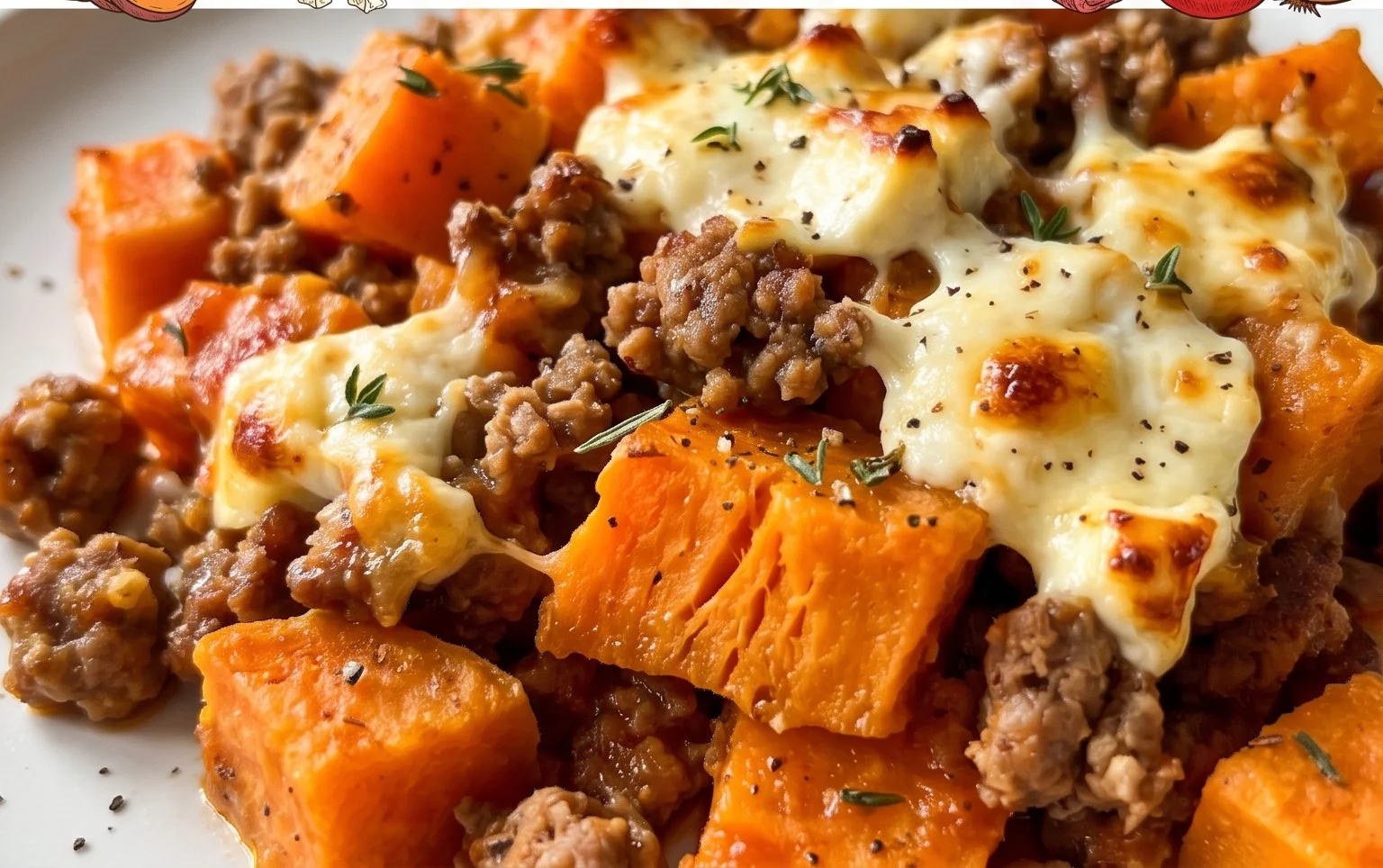 Süßkartoffel-Hackfleisch-Auflauf mit Feta