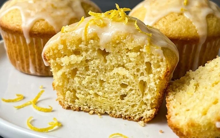 Saftige Zitronen Muffins mit Zitronenguss – einfach & fluffig
