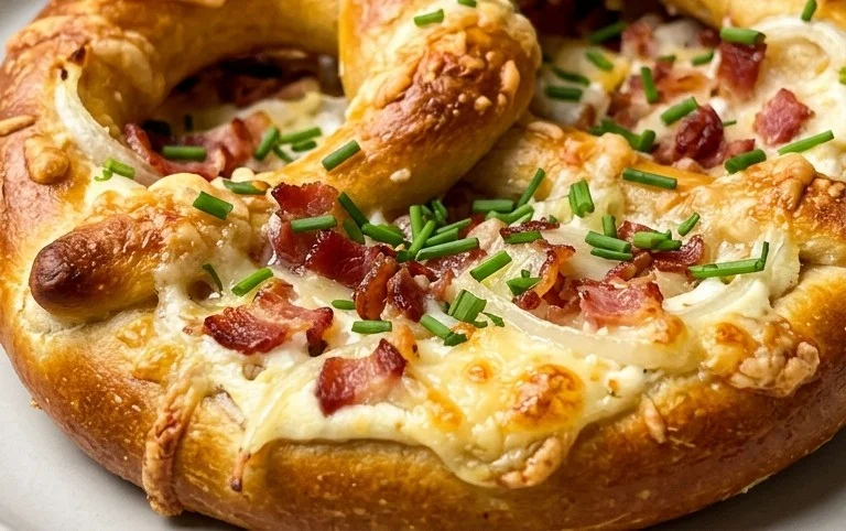 Flammkuchen Brezeln – Partysnack zum Vorbereiten