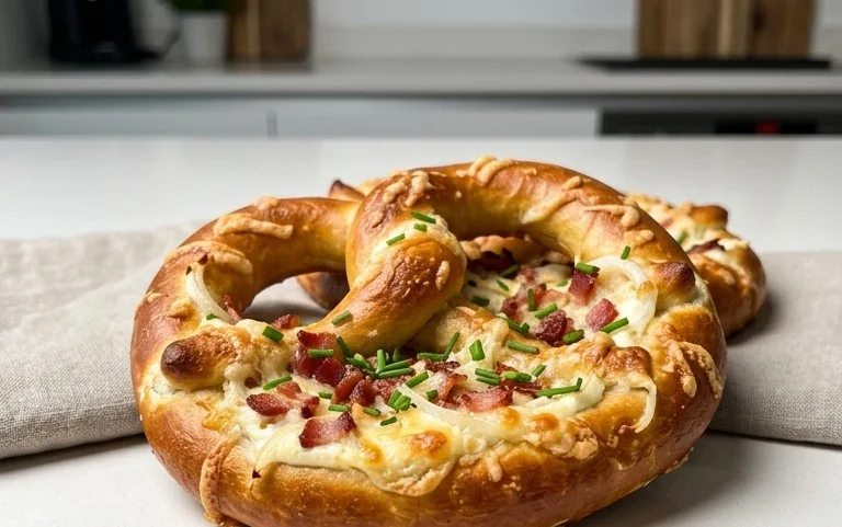 Flammkuchen Brezeln – Partysnack zum Vorbereiten