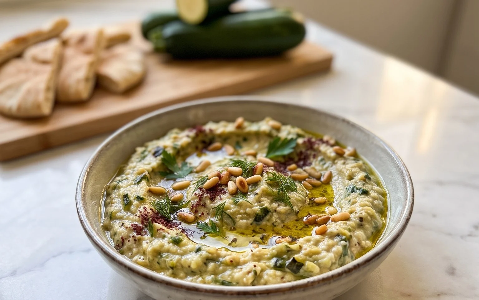 Pnon-alcoholic alestinian Zucchini Dip