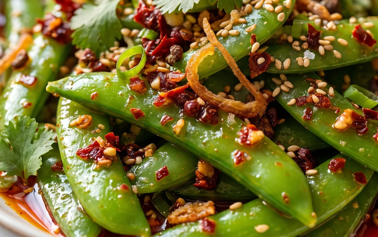 Chili Crisp Snap Pea Salad