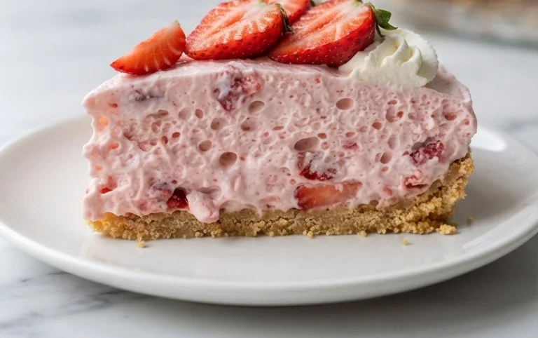 3 Ingredient No Bake Strawberry Cloud Cake