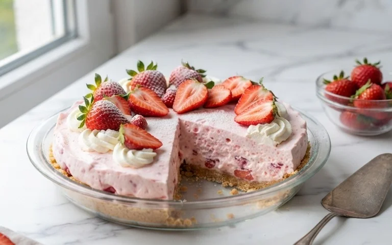 3 Ingredient No Bake Strawberry Cloud Cake