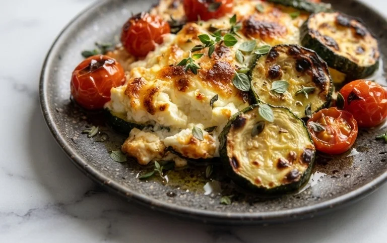 Courgettes feta au four