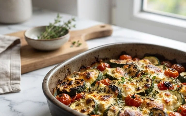 Courgettes feta au four