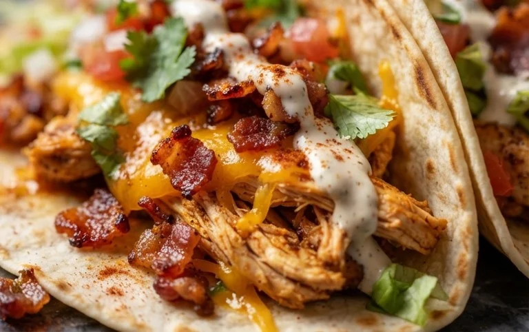 Baked Chicken Beef Bacon Ranch Tacos