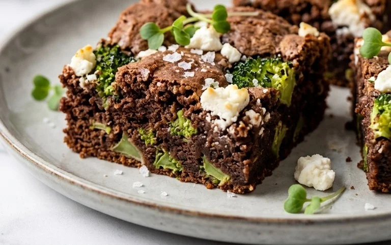 Broccoli and Feta Brownies