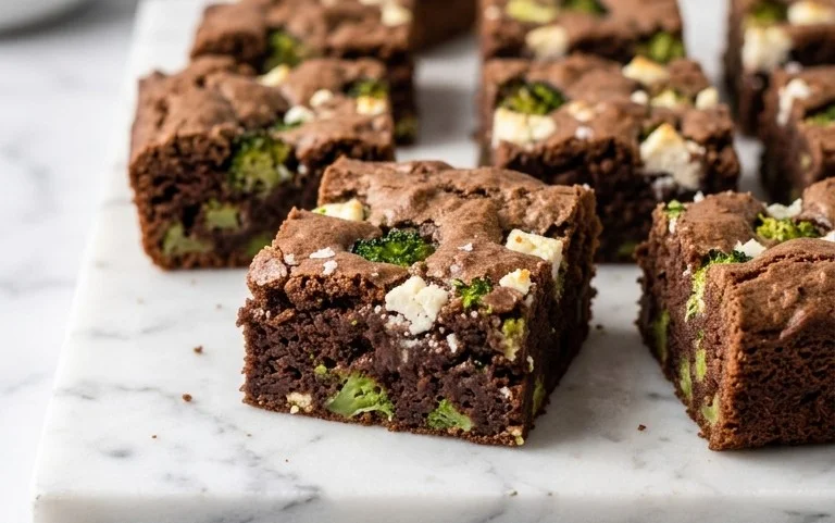 Broccoli and Feta Brownies