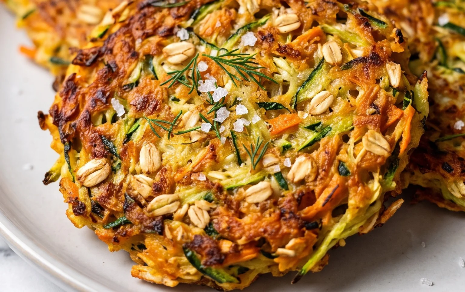 Zucchinipuffer mit Haferflocken und Möhren