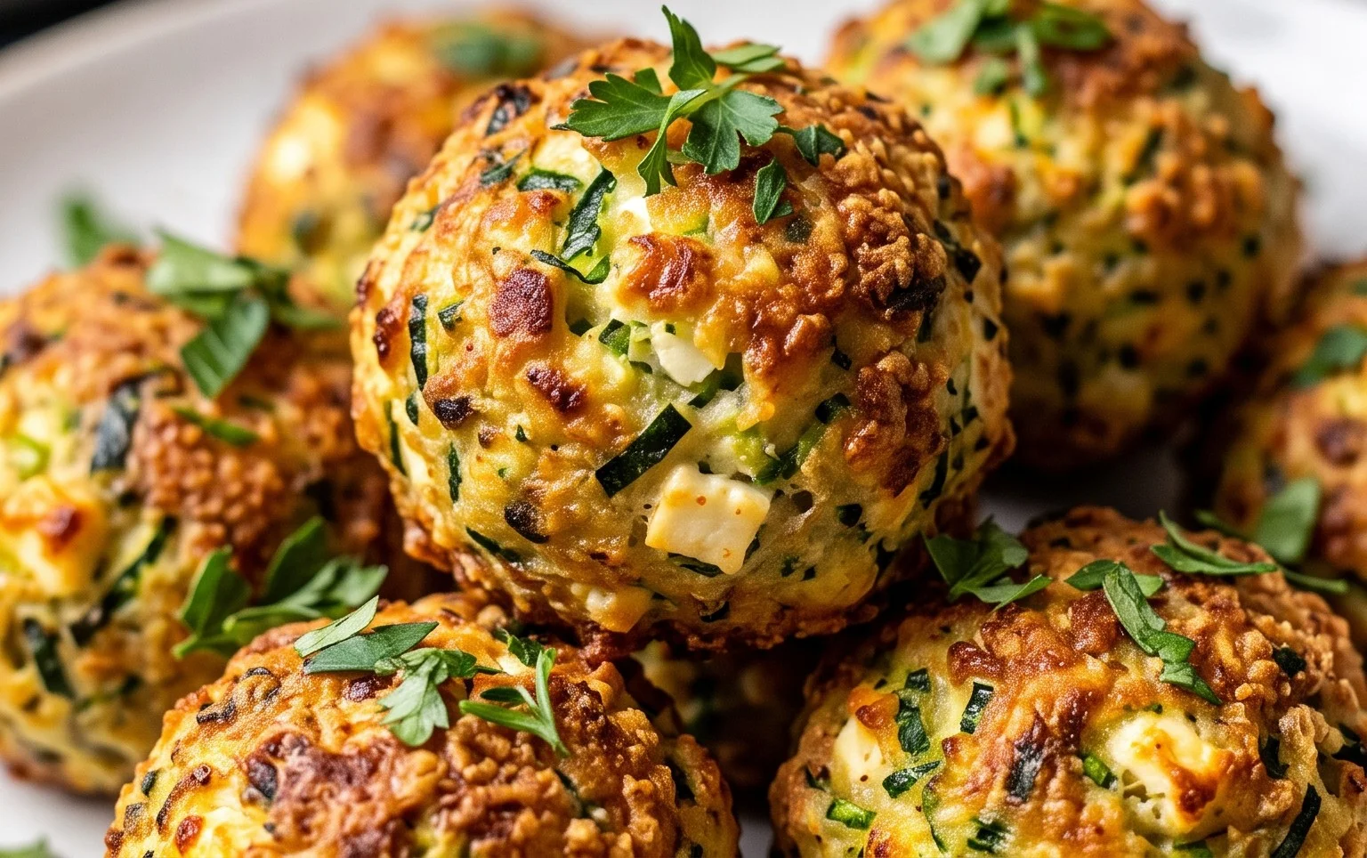 Knusprige Zucchini-Feta-Bällchen aus dem Ofen genießen!