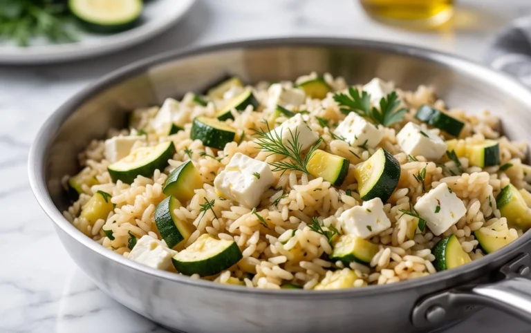 Zucchini-Reis-Pfanne mit Feta