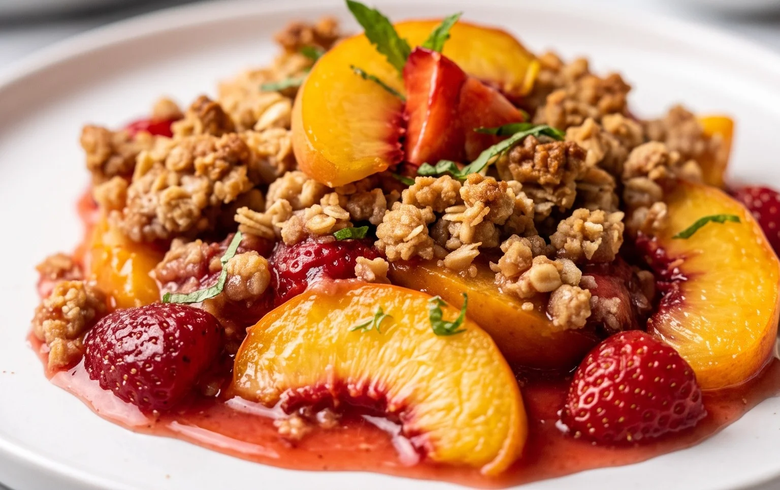 Peach & Strawberry Crisp