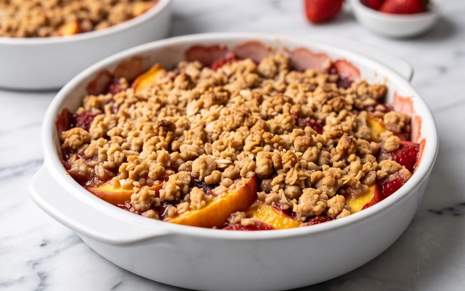 Peach & Strawberry Crisp