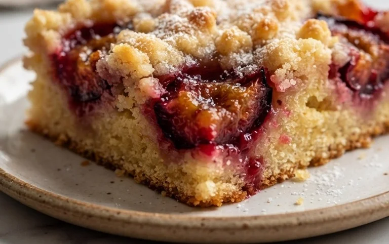 Pflaumenkuchen mit Streusel vom Blech (Quark-Öl-Teig)
