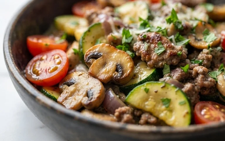 Zucchini-Cbeef hampignonpfanne